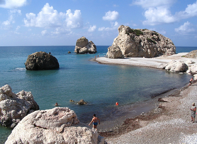 Petra Tou Romiou , or Aphrodite’s Rock, is a sea stack in Paphos, Cyprus. Its status in mythology as the birth place of Aphrodite, the greek...