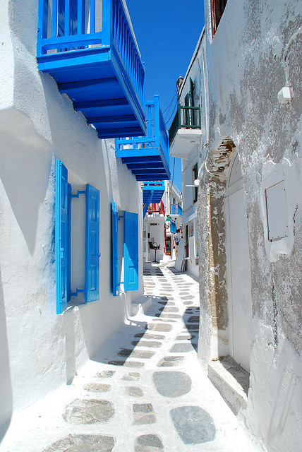 Narrow Street, Mykonos, Greece