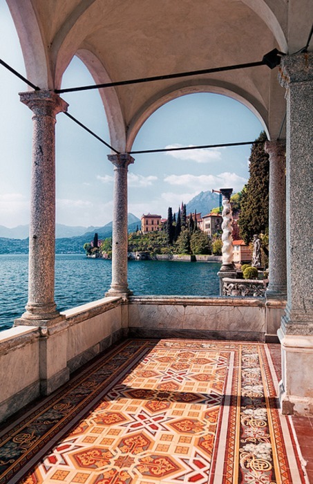 Columns, Lake Como, Italy
