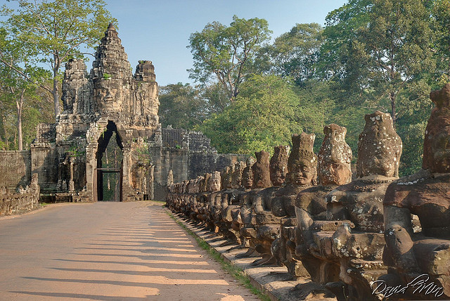 by GlobeTrotter 2000 on Flickr.Bayon Gate Entrance to Angkor Thom, Cambodia.