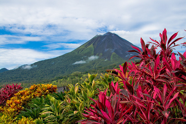 by dcis_steve on Flickr.Arenal Volcano as seen from the grounds of Hotel Nayara, just outside La Fortuna, Costa Rica.