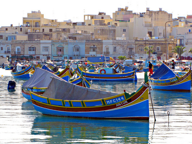 by Colorado Sands on Flickr.Fishing Boats in Marsaxlokk in the south-eastern part of Malta.