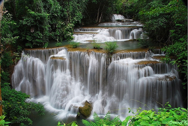 by ouantk on Flickr.Huai Mae Khamin waterfall in Kanchanaburi Province, Thailand.