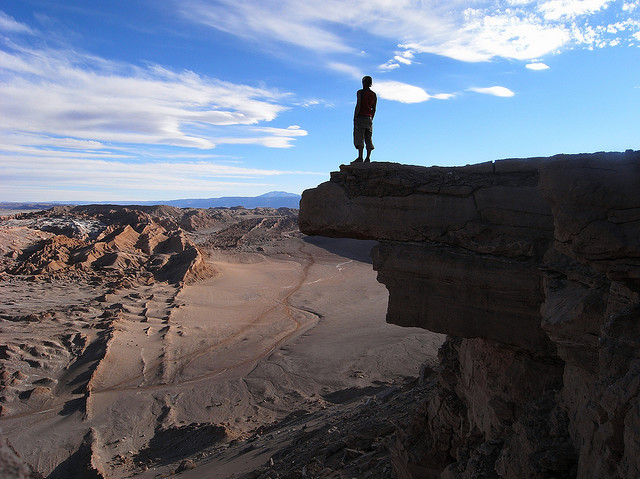 by jgomba on Flickr.Admiring the view in Valle de la Luna - San Pedro de Atacama, Chile.