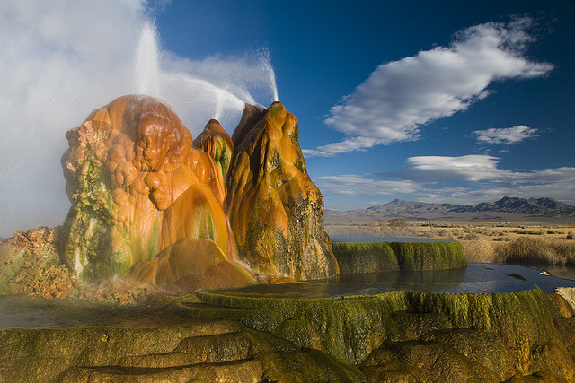 Fly Geyser, located near the Black Rock Desert in Northern Nevada, USA