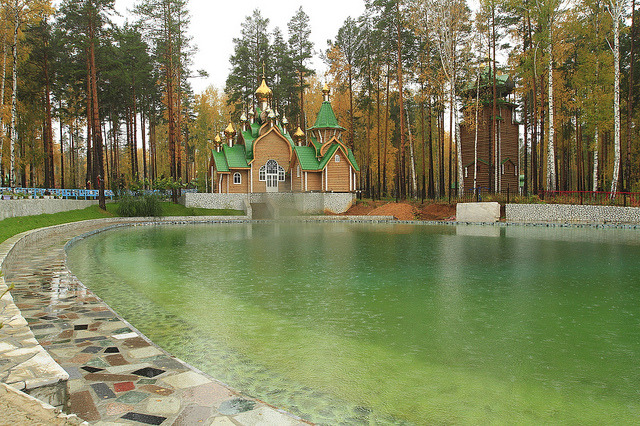 Church near the pit of Ganina Jama where the bodies of Tsar Nicholas II and his family were thrown, Russia