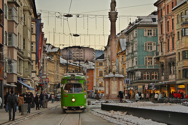 Winter on the streets of Innsbruck, Austria