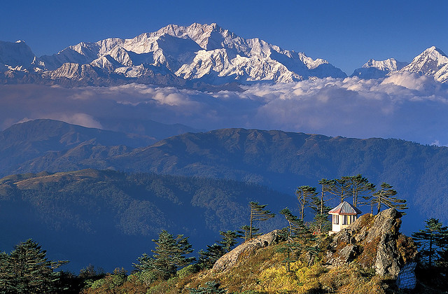 The summit of Kanchenjunga  viewed from Sandakphu, Sikkim, India