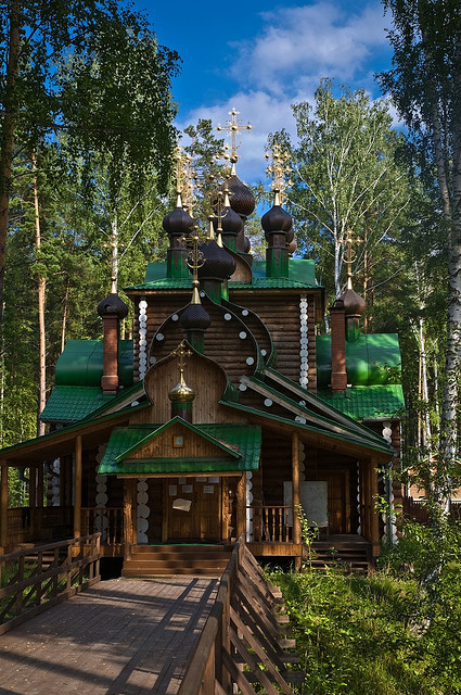Ganina Yama wooden church near Ekaterinburg, Russia