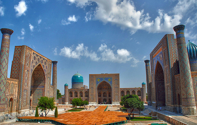 Colours of the silk road, Registan Place in Samarkand, Uzbekistan