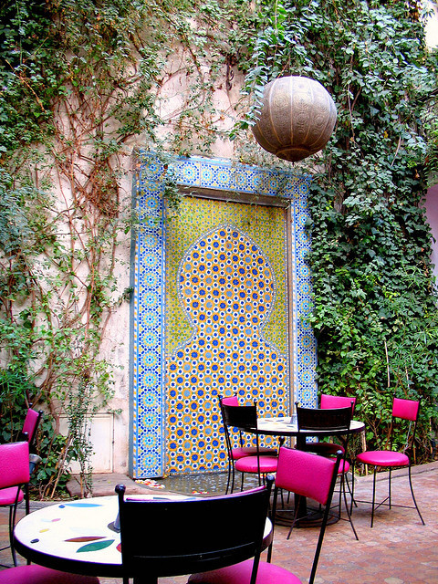 Cafe Bougainvillea in Marrakech, Morocco