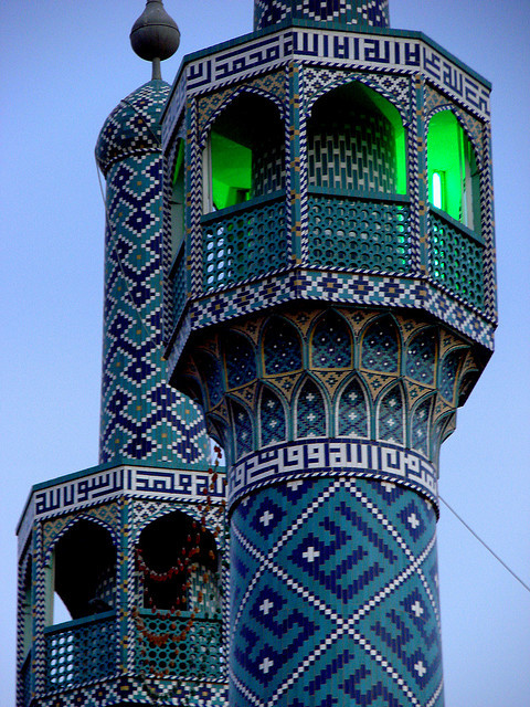 Beautiful minarets in Yazd city, Iran