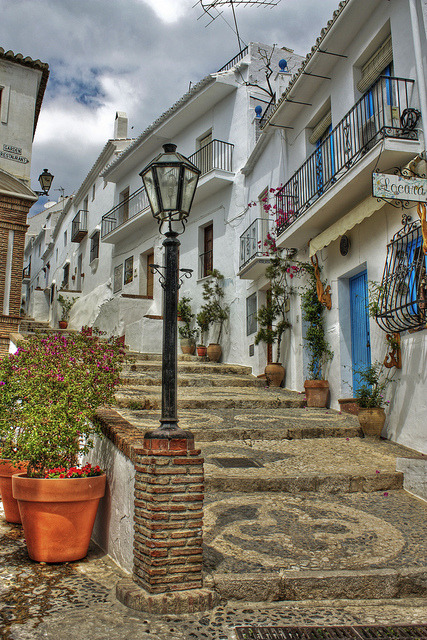 Beautiful streets of Frigiliana in Andalucia, Spain