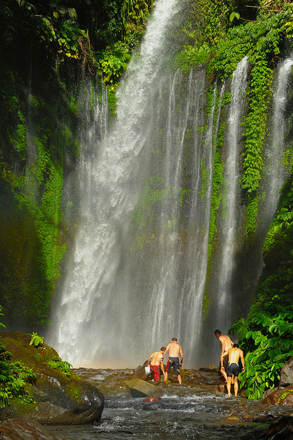Tiu Kelep Waterfall in Lombok Island, Indonesia