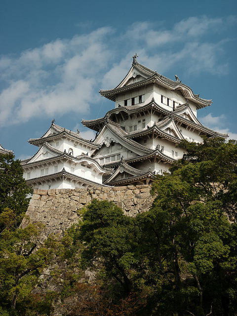 Himeji Castle, also known as the White Heron castle, probably the most beautiful castle in Japan
