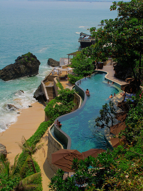 Ayana Resort & Spa lower pool in Bali, Indonesia