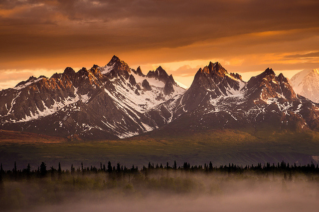 The Alaskan Range as seen form Denali State Park, Alaska, USA