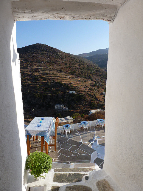 Vintage point in Kastro, Sifnos Island, Greece