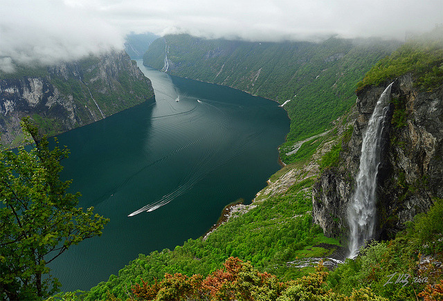 Waterfall in Geirangerfjord, Norway