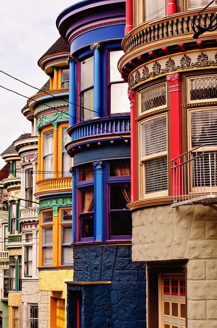 Haight Street victorian buildings in San Francisco, USA