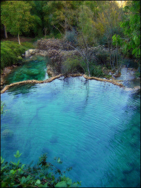 The blue pools of Orbaneja Del Castillo, Spain