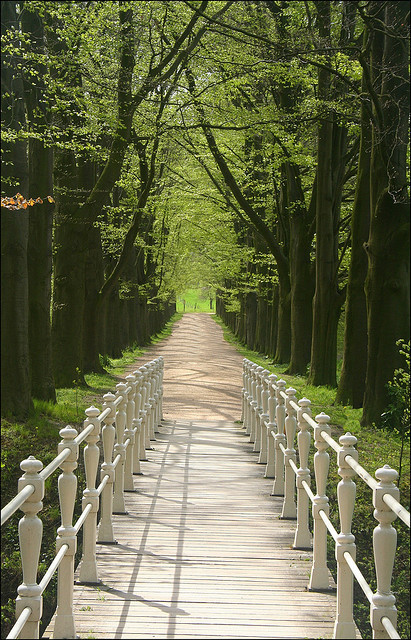 The gardens of Schaloen Castle in Limburg, The Netherlands