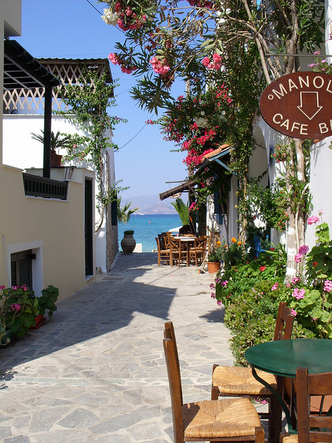 Street scene in Naxos, Cyclades, Greece