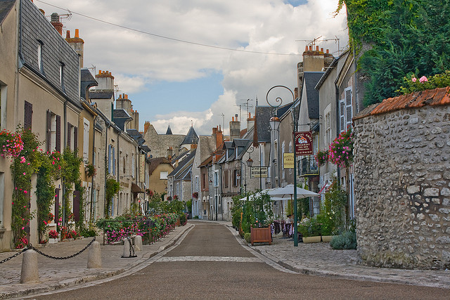 Picturesque old town of Beaugency in Loire Valley, France