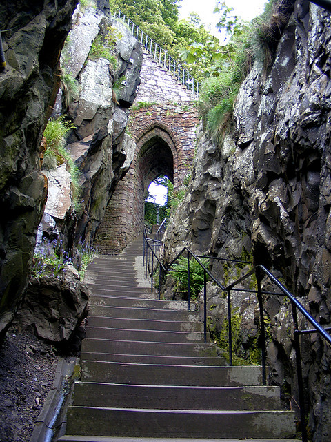 The old entrance to Dumbarton Castle, Scotland