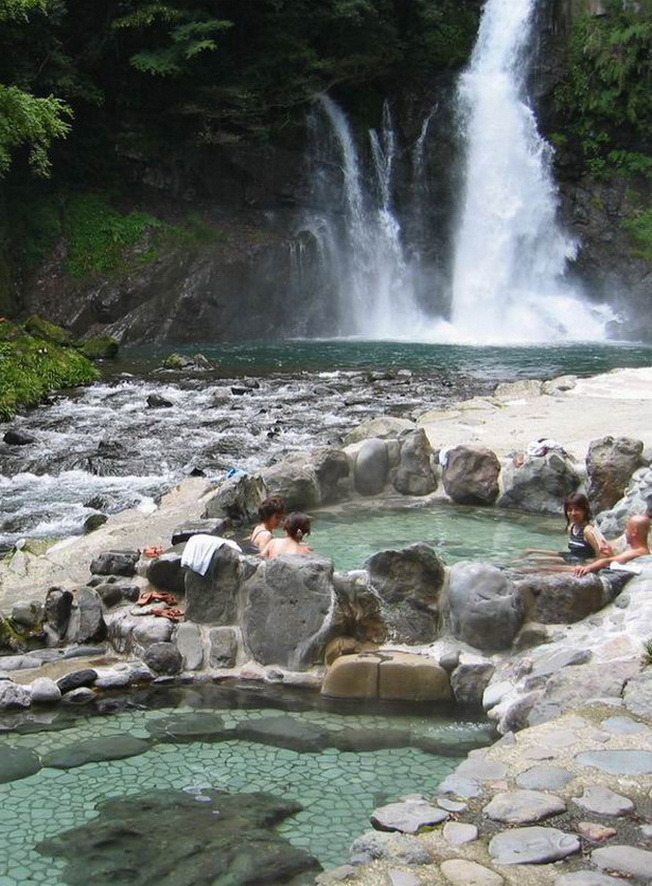 Hot springs and waterfalls in Izu Peninsula, Honshu, Japan