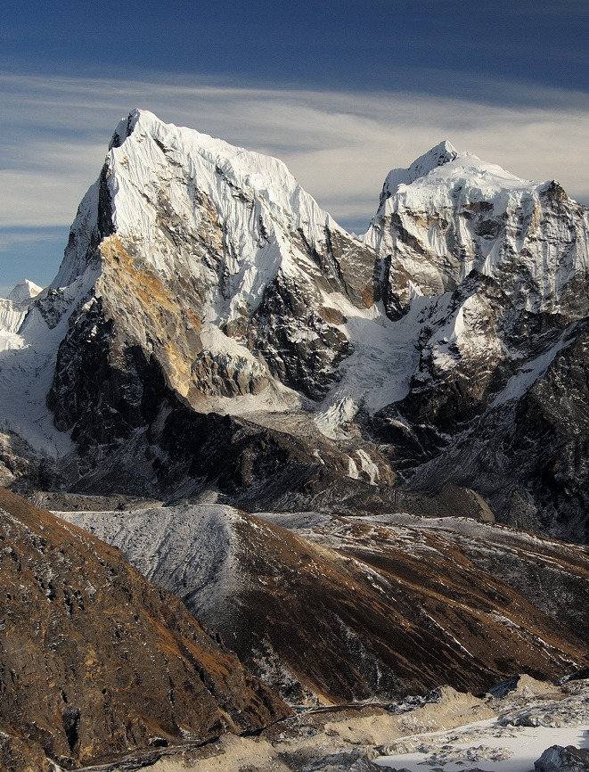 Giants of the Himalayas, Cholatse and Taboche peaks, Nepal