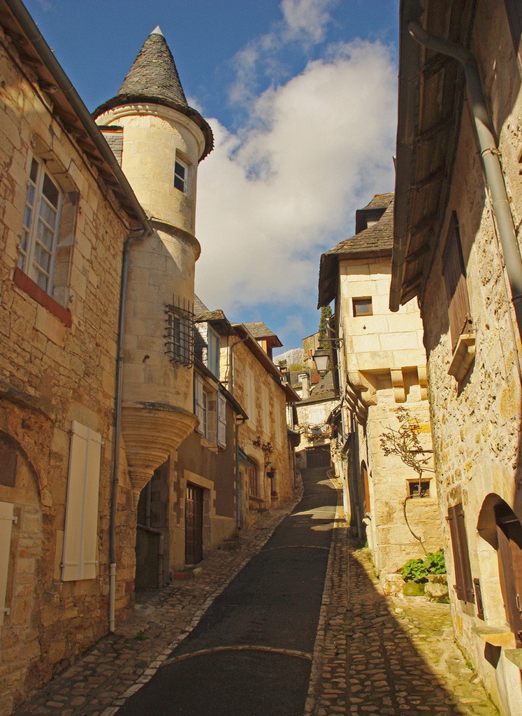 Medieval streets of Turenne in Limousin, France