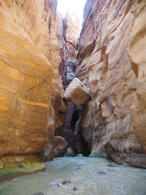 Crossing through Wadi Mujib Canyon, Jordan