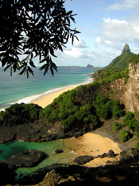 Secluded beach in Fernando de Noronha Archipelago, Brazil