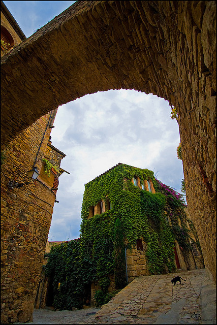 The medieval streets of Peratallada in Catalunya, Spain