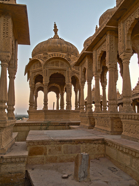 The royal cenotaphs of Bada Bagh in Rajasthan, India