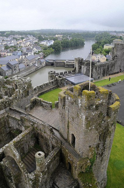 View from the towers of Pembroke Castle / Wales